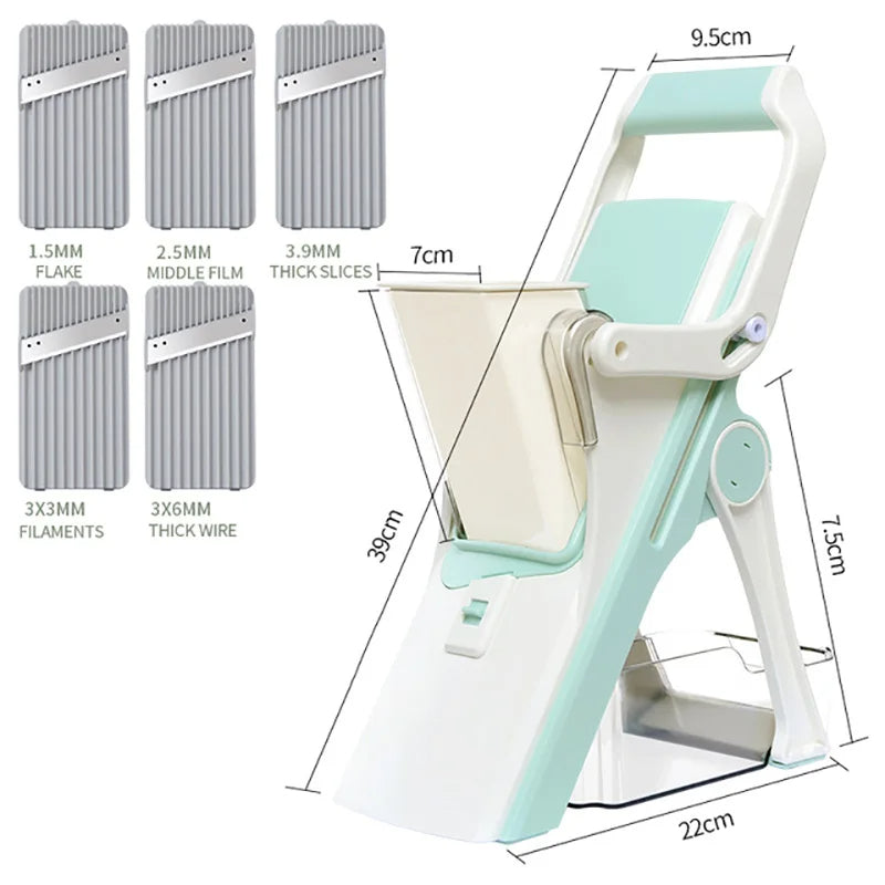 5-in-1 Gemüseschneider Mandoline – Vielseitiger Küchenhobel für Gemüse, Obst und mehr