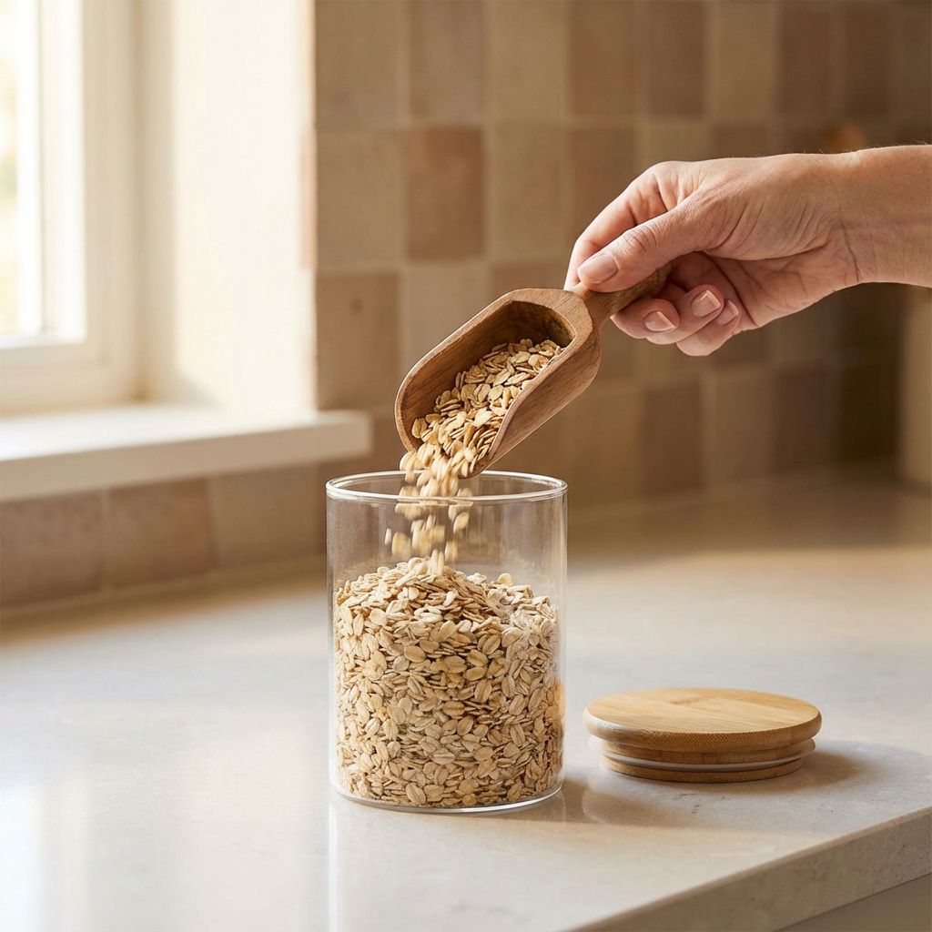 Glasbehälter mit Bambusdeckel
