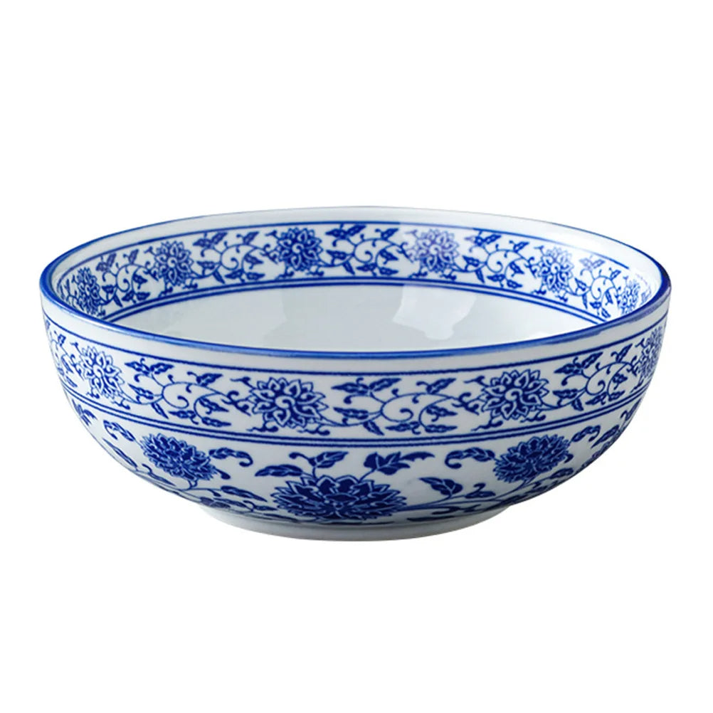 Chinesische Keramik Nudelschüssel 16,5 cm – Blau-Weiß, Traditionelles Design