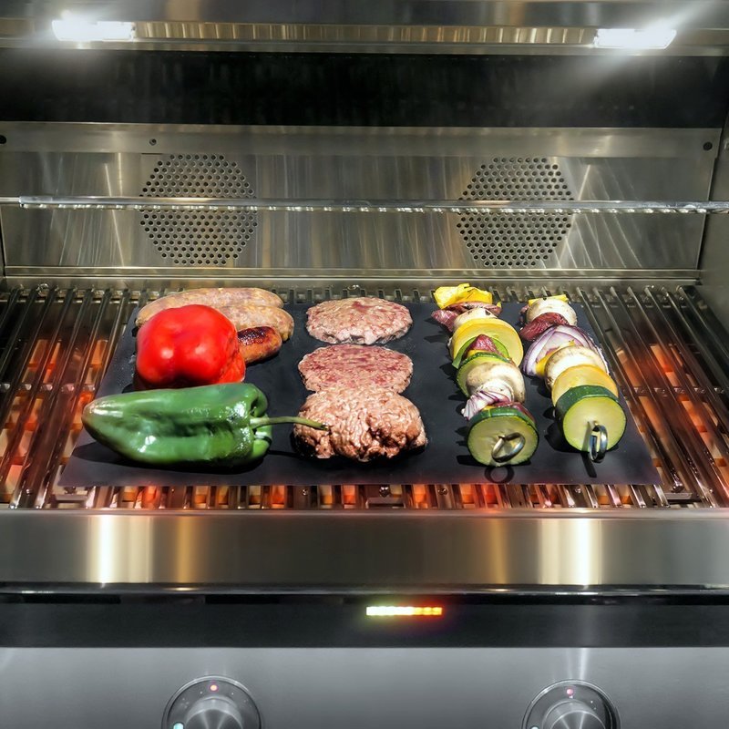 Set of 3 Antihaft Grillmatte, Wiederverwendbar und Hitzebeständig, Für Fleisch, Gemüse und Meeresfrüchte, 33 x 40 cm