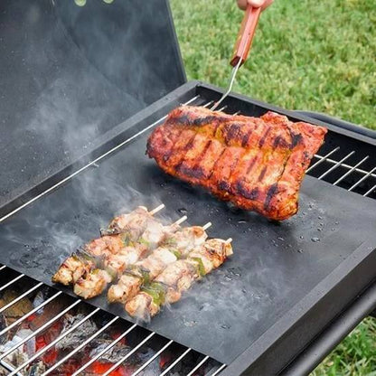 Set of 3 Antihaft Grillmatte, Wiederverwendbar und Hitzebeständig, Für Fleisch, Gemüse und Meeresfrüchte, 33 x 40 cm