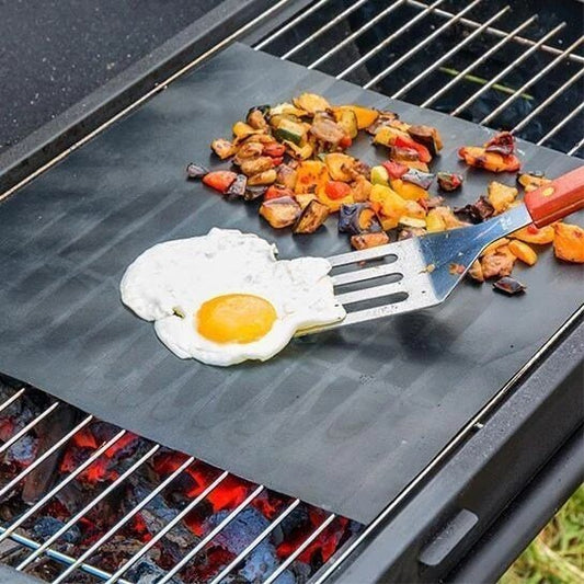 Set of 3 Antihaft Grillmatte, Wiederverwendbar und Hitzebeständig, Für Fleisch, Gemüse und Meeresfrüchte, 33 x 40 cm