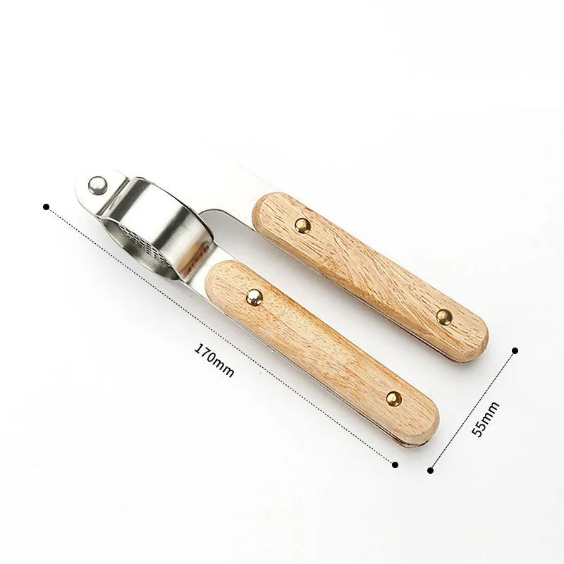 Metall Knoblauchpresse mit Holzgriff – Robuster Edelstahl Crusher für Knoblauch & Ingwer