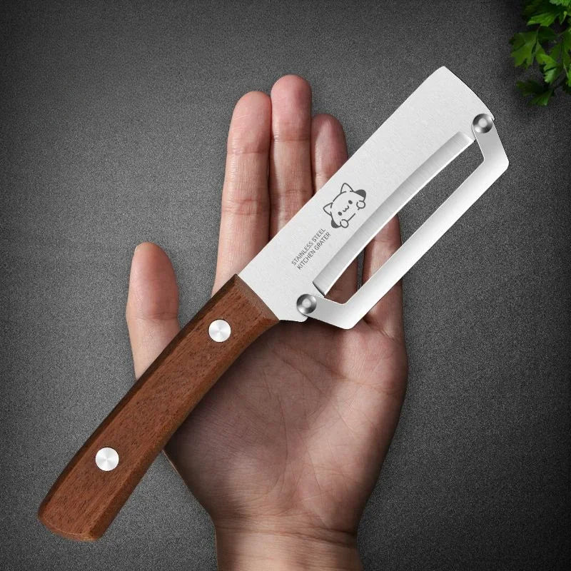 Hochwertiges Schälmesser mit Holzgriff – Obst- und Gemüseschäler, 18,6 cm