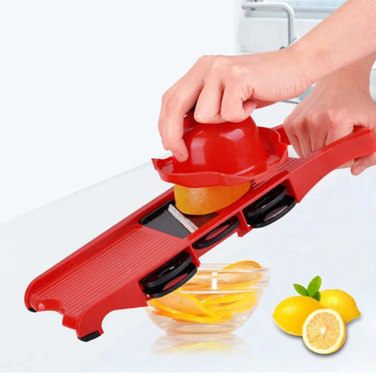 6-in-1 Gemüseschneider mit Schutzhandschuh und Peeler – Edelstahl & Kunststoff