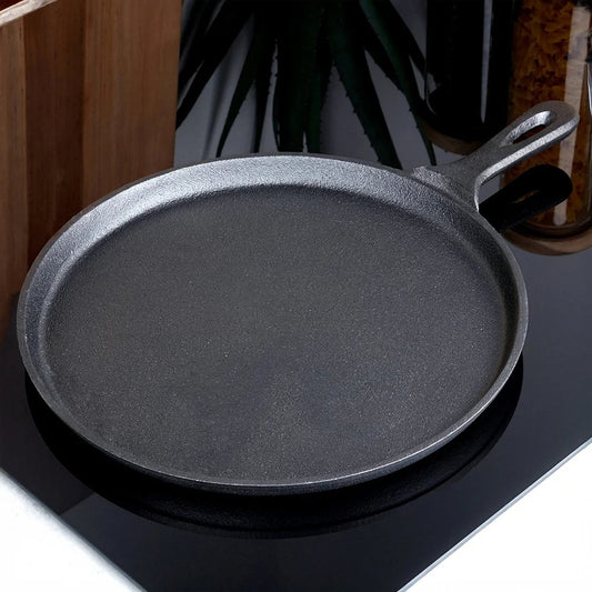 Gusseiserne Pfanne 26 cm – Induktion &amp; Ofen geeignet, Perfekt für Pfannkuchen & Pizza