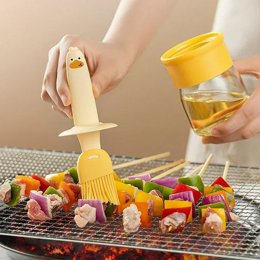 Olieborstelflasche Silikon Ölbürste BBQ Küchenzubehör Temperaturschutz, für Grillen und Backen