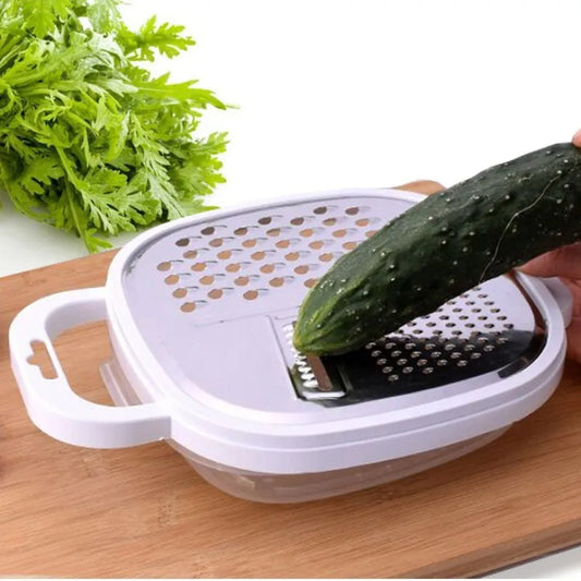 4-in-1 Gemüseschneider & Reibe – Handbetriebener Hobel für Käse, Karotten & Kartoffeln