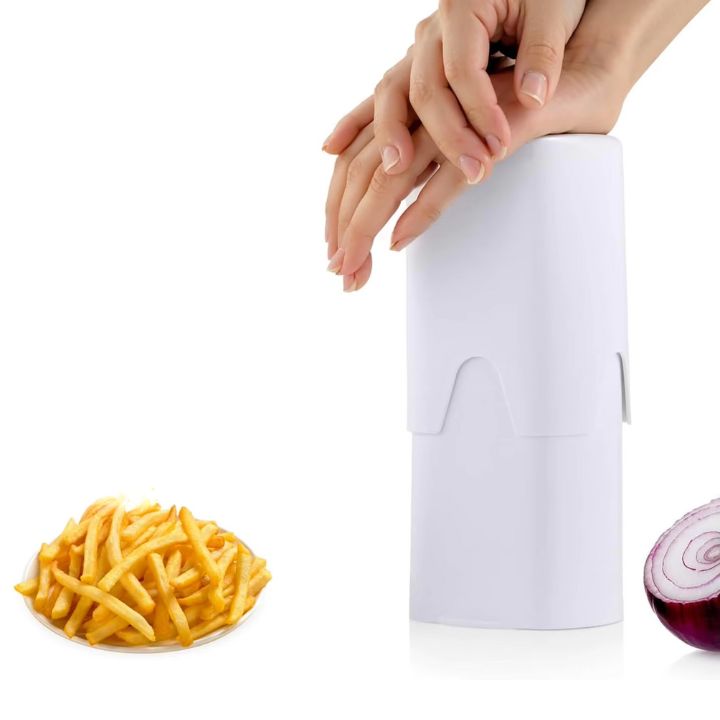 Tragbarer Kartoffelschneider, Edelstahl Gemüseschneider für Pommes und Chips, platzsparend, kompakt