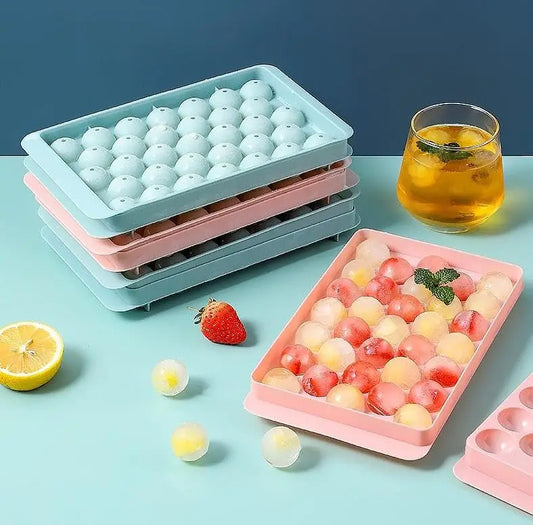 Mini-Eiswürfelform 2er-Set – Mit Deckel – Runde Eiswürfel für Cocktails, Whisky & mehr