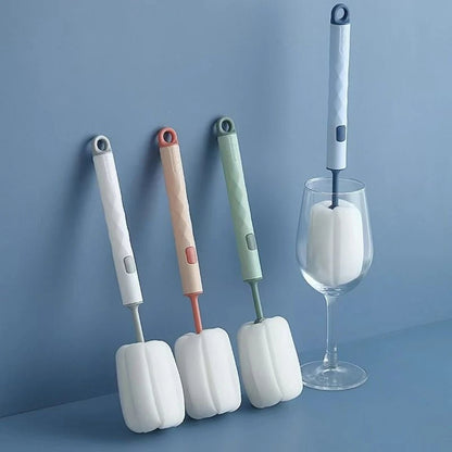 2er Set Soft Sponge Cup Brush, Lange Griffe, Flaschen- & Glasbürste für Reinigung von Gläsern, Tassen und Flaschen – Spülbürste für Küche