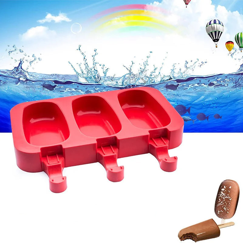 Silikon Eisform mit 20 Stielen – DIY Eis am Stiel & Schokoladenform – BPA-frei