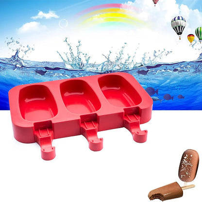 Silikon Eisform mit 20 Stielen – DIY Eis am Stiel & Schokoladenform – BPA-frei