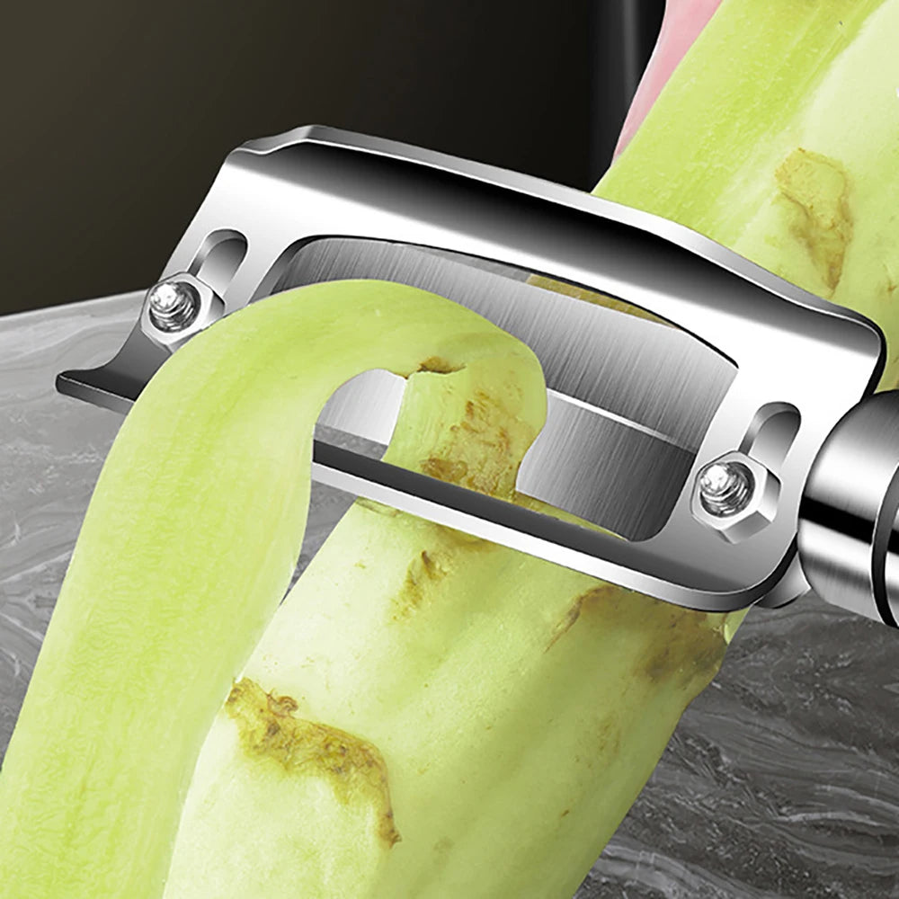 2er-Set Edelstahl Gemüseschäler – Robuster Universalschäler für Obst & Gemüse, ideal für harte Schalen