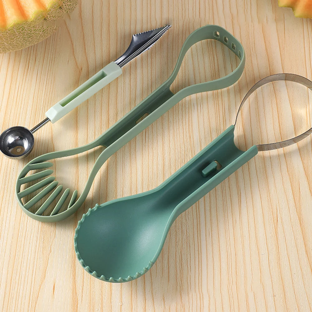 3-in-1 Wassermelonen Schneider & Schaufel – Edelstahl Fruchtschneider für Melonen, Tomaten & Gemüse