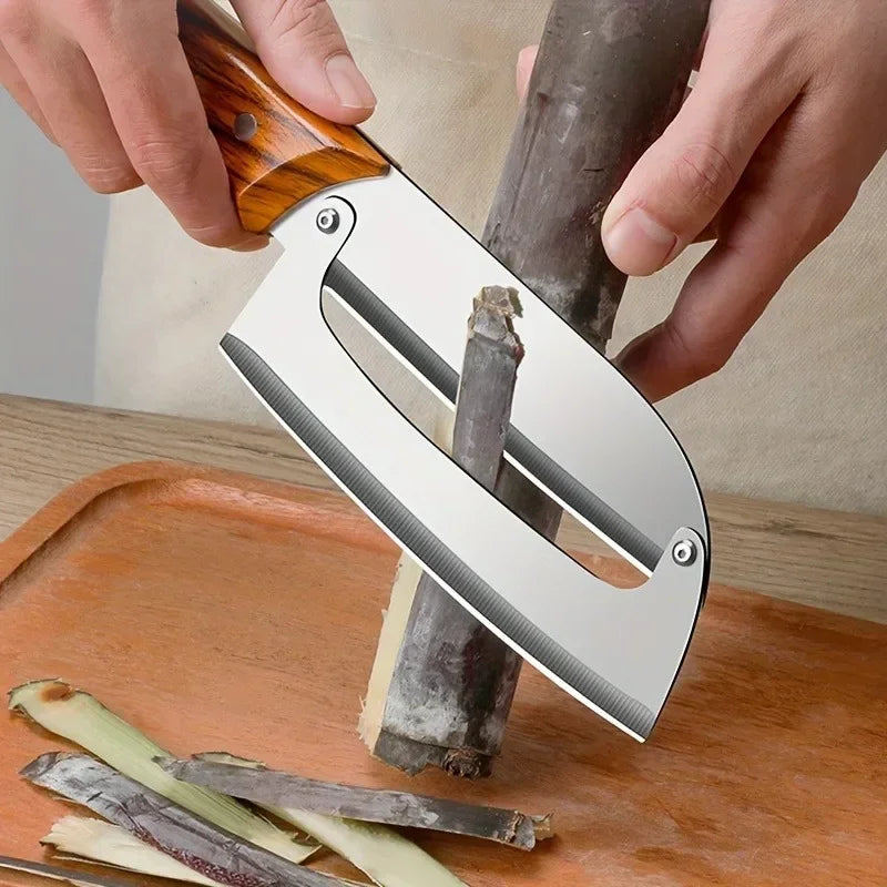 Hochwertiges Edelstahl Schälmesser – Ananasschneider & Gemüseschäler mit Holzgriff