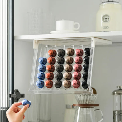 Kapselhalter für Nespresso – Platzsparende Kaffeekapsel-Schublade – Ohne Bohren