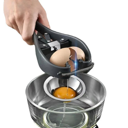 Eiercracker – Edelstahl Eierschneider für präzises Öffnen – Mit Eiweißtrenner