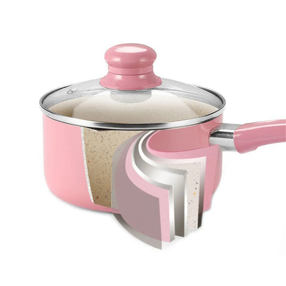Antihaftbeschichtete Aluminium-Stielkasserolle mit Deckel 1,4L – für Milch & Saucen