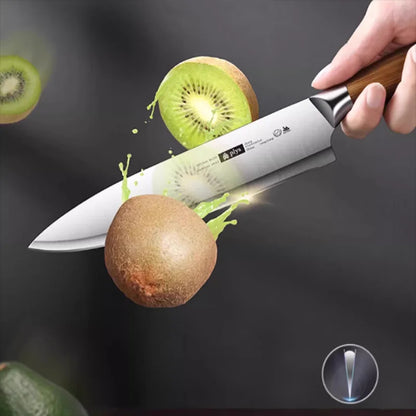 2-teiliges Küchenmesser-Set aus Edelstahl mit Holzoptik-Griff – Scharfes Obst- und Fischmesser