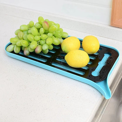 Plastik Abtropfgestell für die Spüle – Küchen Abtropfmatte mit Wasserablauf, 40 x 21 cm