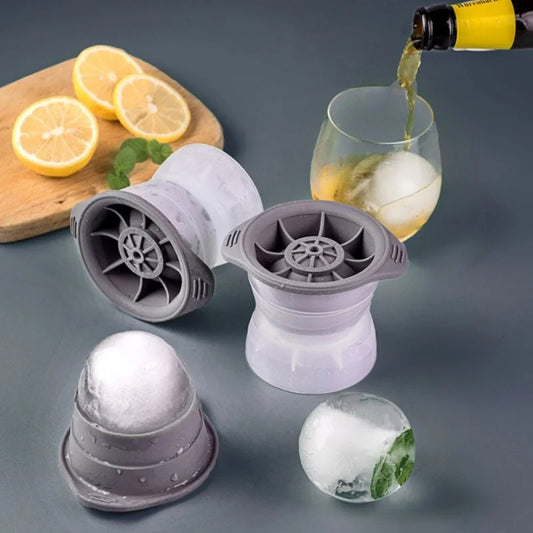 Eiswürfelform Silikon – 2er Set große runde Eiskugeln – Leicht zu lösen & spülmaschinenfest