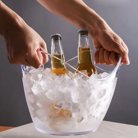 Transparenter Eiswürfelbehälter 3,5L – Acryl Champagnerkühler mit Griff für Wein, Bier & Getränke