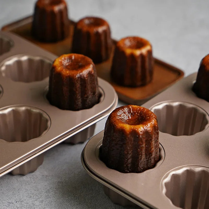 Muffinform – 6/12 Cups – Runde Backform aus Karbonstahl für Desserts & Kuchen