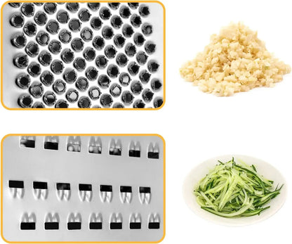 Multifunktionale 6-seitige Edelstahl Reibe - Küchenraspeln, Gemüse-, Käse- und Obstschneider, Handbetrieb