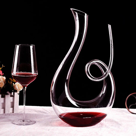 Kristall Weindekanter 1500 ml – Hochwertige Zwanenform mit Spiraldesign – Perfekt für Wein & Champagner