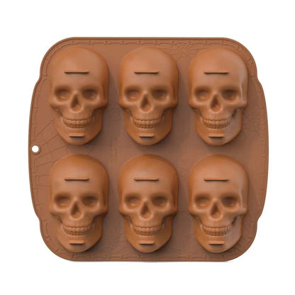 3D Totenkopf Kuchenform Silikon – Halloween Backform für gruselige Leckereien