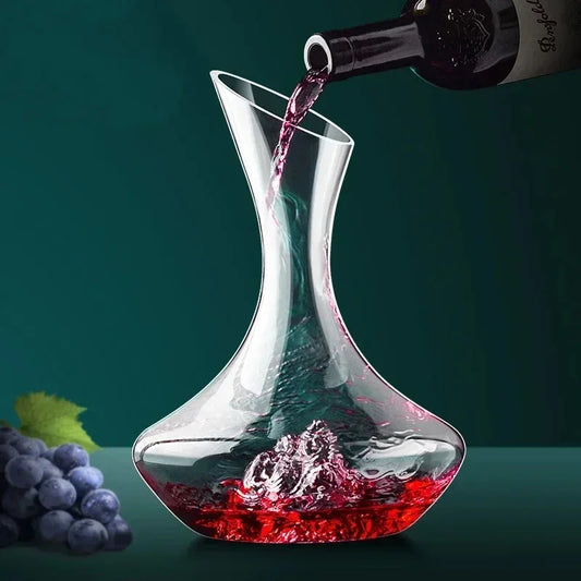 Kristallglas Weindekanter 2000ml – Handgefertigt, Eisberg-Design, Bleifrei