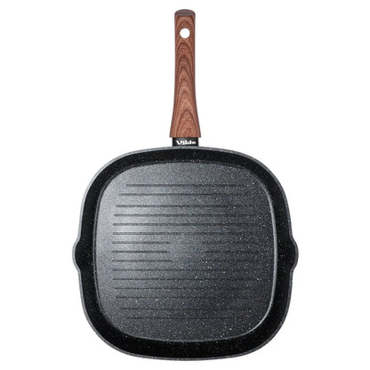 Antihaft Grillpfanne Quadratisch 28x28 cm – Granitbeschichtung, Induktionsgeeignet