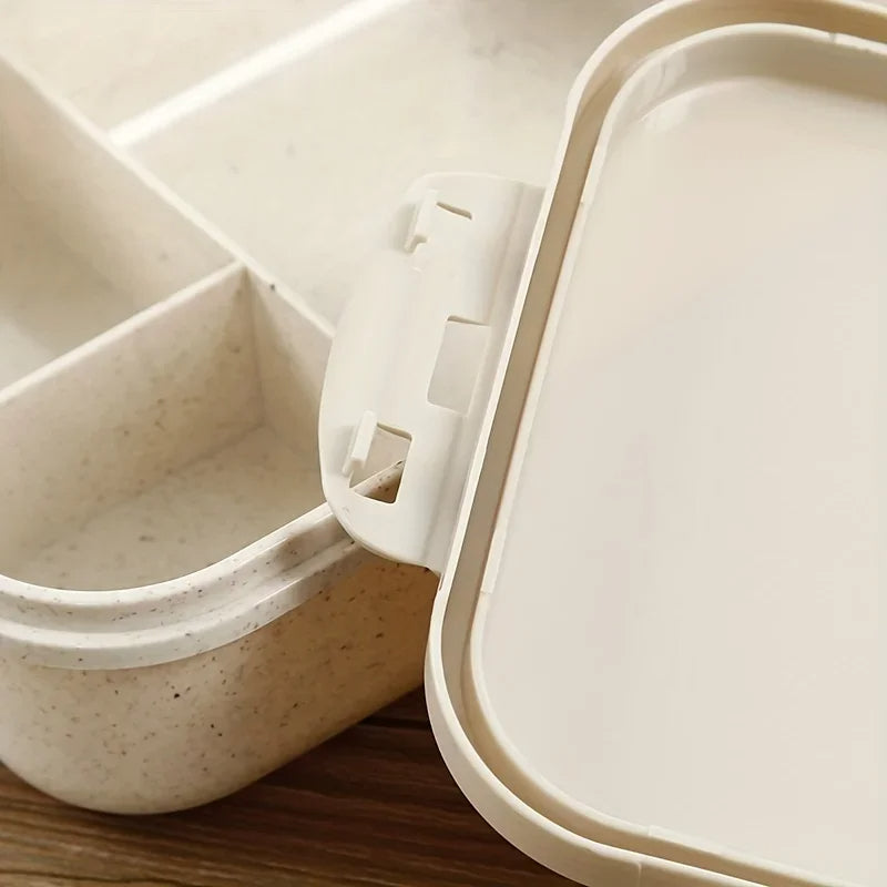 Lunchbox mit Fächern – Bento-Box für Schule, Büro & Kantine – 20x15x6 cm