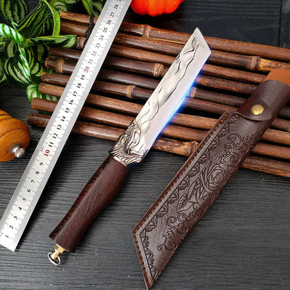 Küchenmesser mit Rosenholzgriff – Handgeschmiedet & ultrascharf