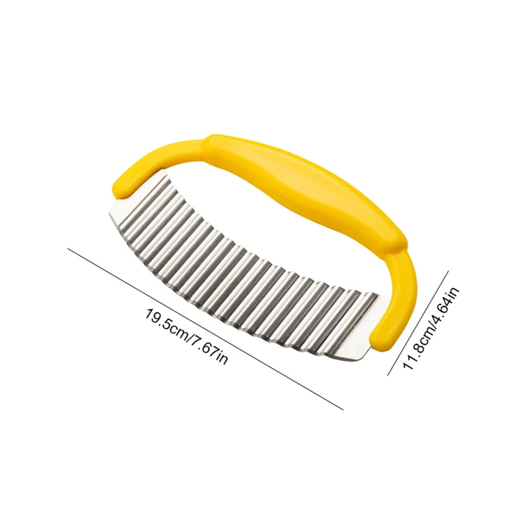 Edelstahl Wellenmesser für Pommes, Robuster Kartoffelschneider für Wellenschnitt, 19.5 x 11.8 cm