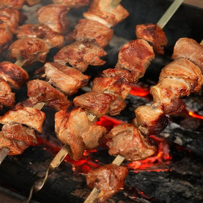 BBQ Grillspieße – Edelstahl, Flach & Wiederverwendbar – 10 Stück mit Aufbewahrungsröhre