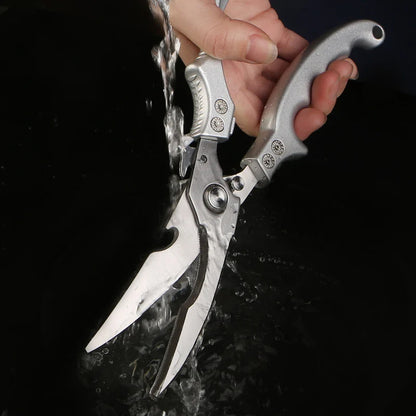 Küchenschere Edelstahl – Scharfe Geflügelschere mit Kunststoffgriff, 245 x 65 mm, Silber/Schwarz