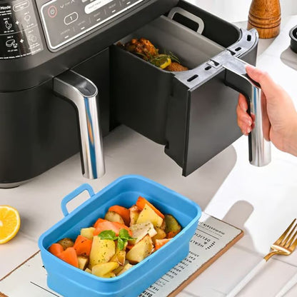 Faltbare Silikon-Backformen für Heißluftfritteusen (2er-Set)