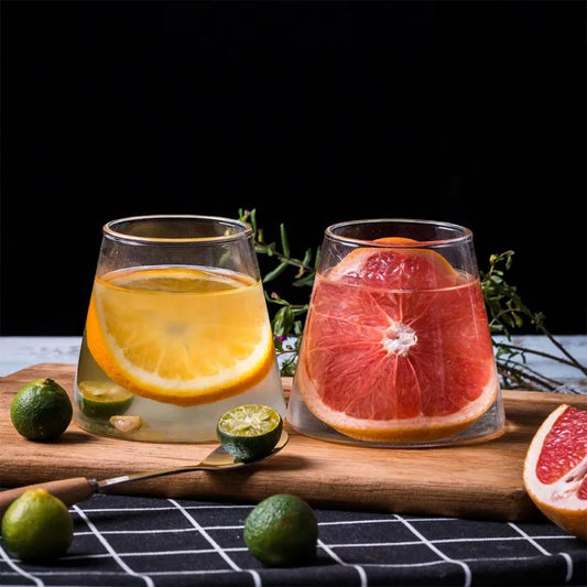 Set aus 2 hitzebeständigen Glasbechern – Bergform – Borosilikatglas – 300 ml & 360 ml