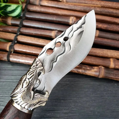 Handgeschmiedetes Küchenmesser – Vielseitiges Chef-Messer aus rostfreiem Stahl, ergonomischer Holzgriff, scharfes Schneidemesser für Fleisch, Fisch, Obst & Gemüse