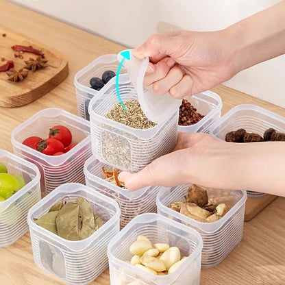 Aufbewahrungsbox mit Deckel für Kühlschrank – 6-Fächer Lebensmittelbehälter für Gemüse, Obst, Kräuter und Snacks