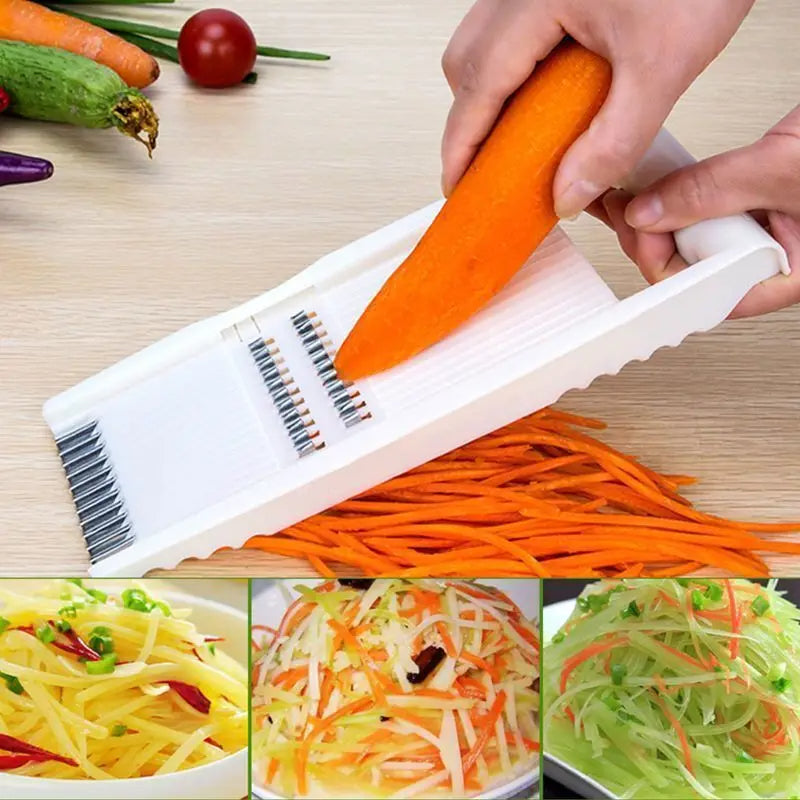 Multifunktionale Gemüsereibe & Schäler – Handlicher Gemüsehobel für Obst und Gemüse, Rostfreier Edelstahl