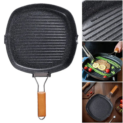 Grillpfanne | Antihaft | Gleichmäßige Wärmeverteilung | Metall
