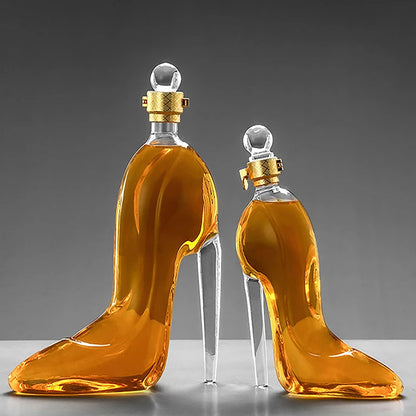 Whisky Karaffe in High Heel Form – 375 ml & 700 ml Glas Flasche für Rum, Vodka, Wein & Likör