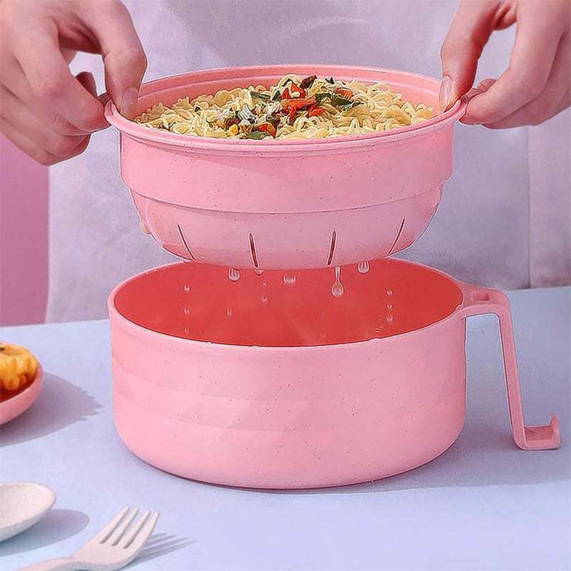 Mikrowellen-Ramen-Schüssel 1200ml – Hitzebeständig, Deckel, Praktisch für Suppe und Nudeln