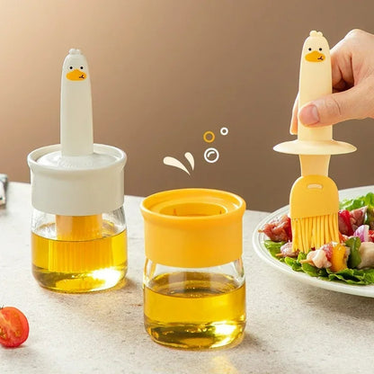 Olieborstelflasche Silikon Ölbürste BBQ Küchenzubehör Temperaturschutz, für Grillen und Backen