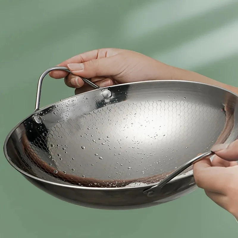 Hochwertige Edelstahl Honigwabenpfanne 29 cm – Antihaft, Kratzfest, Induktion