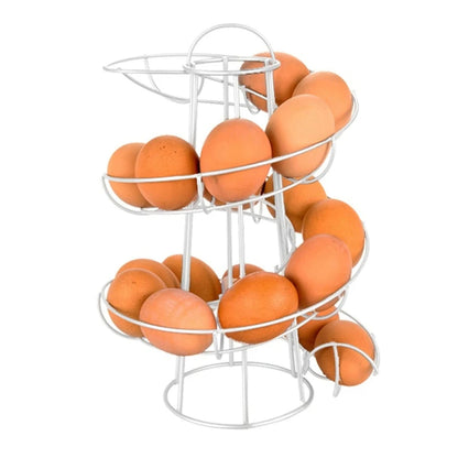 Eierregal Spiraalaufbewahrung für 24 Eier, Edelstahl, Platzsparend und Modernes Design