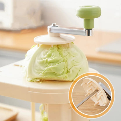 Handbetriebener Gemüseschneider Edelstahl – Vielseitige Küchenreibe für Kohl, Gemüse & Obst, mit 3 Ersatzklingen